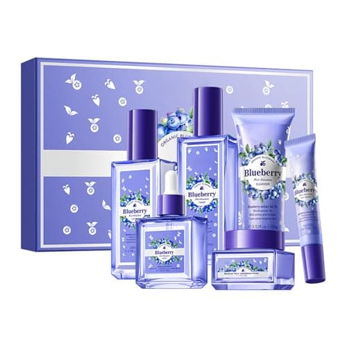 BeauBase Blueberry Skin Care Set - 6PCS, Nourishing and Hydrating Skin Care for Women, Includes Cleanser, Toner, Serum, Eye Cream, Lotion, Moisturizer, Facial Skincare for Birthday Mother's Day Gift — image 1