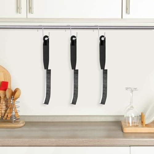 Hard Bristle Crevice Cleaning Brush,Grout Cleaner Brush,Scrub Brushes for Tile Floor,Gap Cleaning Supplies with Clip for Bathtub,Shower,Sink,Kitchen,Home Essentials,Gi-ft for Women Men(3PCS) view 2