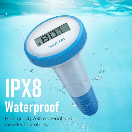 HEIMVERT Wireless Digital Pool Thermometer – Floating, Easy-to-Read Display, IPX8 Waterproof – Indoor/Outdoor Sensor for Hot Tubs, Swimming Pools, Ponds & Aquariums (Azure, 1 Pack) view 4