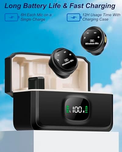 HOMEPAC Mini Microphone for iPhone,Wireless Microphone with AI Noise Cancellation, Plug & Play, Up to 24-Hour Total Use with Charging Case, Ideal for TikTok, YouTube, Vlogging & Live Streaming view 4