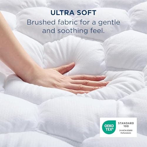 Bedsure Twin XL Mattress Pad, Mattress Topper with 8-21 Inches Deep Pocket | Good Housekeeping Seal, for College Dorm Room Essentials, Extra Long Twin Quilted Fitted Bed Protector, White, 39x80 Inches view 6