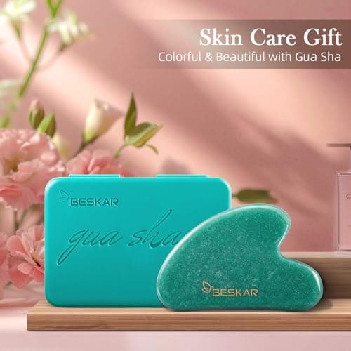 BESKAR Gua Sha Facial Tools, Natural Jade Stone Guasha Massager view 4