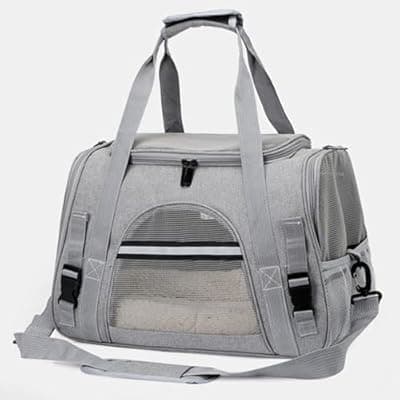 Pet Carrier Airline Approved Pet Carrier for Medium &Small Cat Rabbit and Dogs, Small Airline Approved Cat Pet Travel Carrier(Grey)
