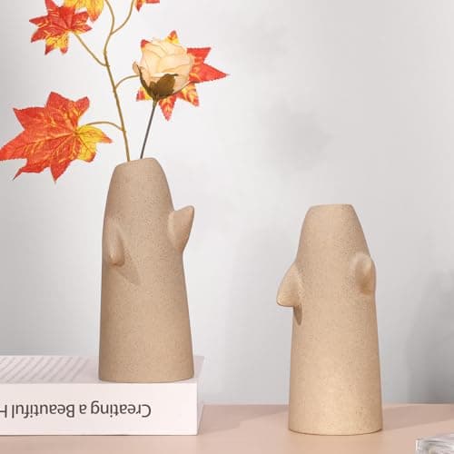 for Him – Embrace Ceramic Vase Set of 2, Clay Hugging Design Flower Vase, Minimalist Romantic Home Decor for Anniversary & Love Gifts view 3