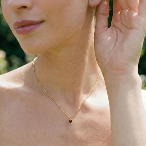 MTMY Birthstone Necklace for Women, 14K Gold Plated Sunburst Necklace with Removable Charm Birthday Jewelry Gift view 3