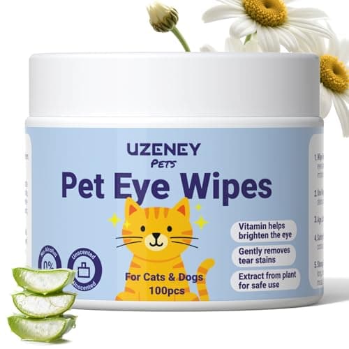 UZENEY Eye Wipes for Dogs & Cats, Eye Cleaning and Grooming Wipes Gently Removes Eye Tear Stain, Deris, Discharge, Safe Ingredients for Pet, Unscented, 100pcs — image 1