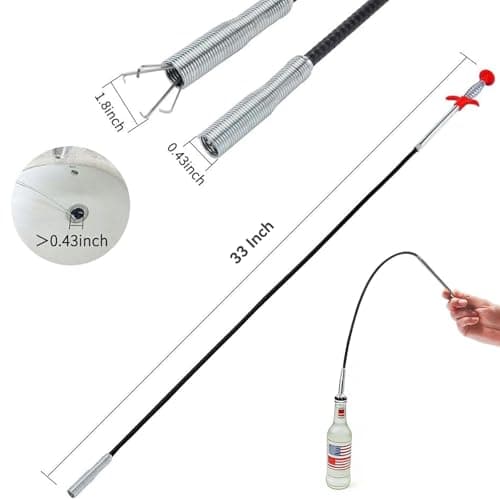 GDOMI 33 Inch Drain Snake Clog Remover,Flexible Grabber Claw Tool for Hair, Pipe & Kitchen Sink Drain view 2