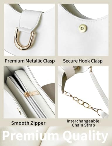 Gleease Cute Small Purse for Women Vintage Shoulder Bag Hobo Leather Handbag with Zipper view 6