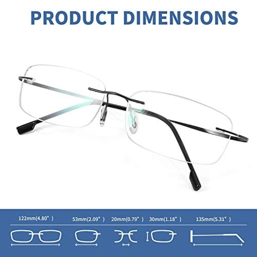 FEISEDY Lightweight Rimless Titanium Stainless Steel Anti-Blue Light Reading Glasses B2686 view 5