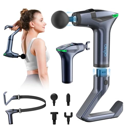 Detachable 3-in-1 Massage Gun with Extension Handle & Massage Strap, Back Pain Relief Percussion Muscle Massager for Neck Shoulder, 12 Speeds &12mm Amplitude for Hard-to-Reach Areas, Quiet & Portable — image 1