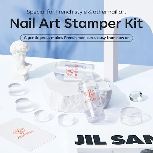 modelones French Tip Tool- 6 Pcs Nail Stamp French Manicure Kit Suitable for DIY Together with Gel Nail Polish Art Tips Printing Tool Kit view 5