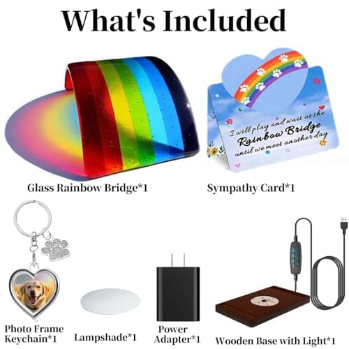 Newmetab Rainbow Bridge Pet Memorial Gifts for Dogs Cats, Loss of Dog Sympathy Gift with Paw Prints Picture Frame KeyChain & Sympathy Card for Pets Lovers(Keychain with Silver Paw) view 2