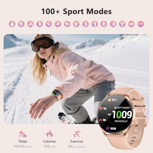 Blackview Smart Watch for Women(Make/Answer Calls), 1.43''AMOLED Touchscreen Fitness Tracker with 100+ Sports Modes, Heart Rate/SpO2/Sleep Monitor/2 Straps, Smartwatch for iPhone & Android view 5