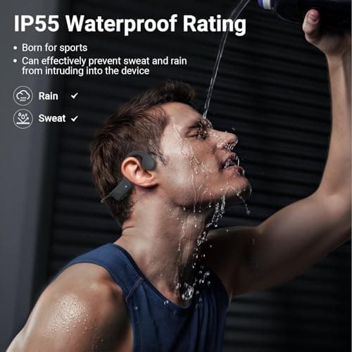 Blrakx Sweatproof Wireless Bone Conduction Headphones, Lightweight, Comfortable Open-Ear Fit, IPX5 Waterproof, 8H Playtime, Bluetooth 6.0, 2026 Sports Headsets for Running, Gym, Cycling, Workout view 2
