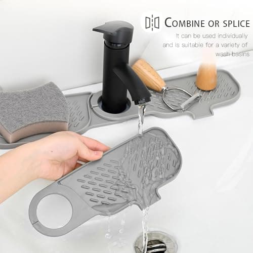 Kitchen Sink Faucet Mat, Faucet Draining Mat, Faucet Sink Splash Guard for Kitchen Sink, Sink Mat Kitchen Essentials for New Home, Drip Catcher for Kitchen, Bathroom Faucet Protector view 7