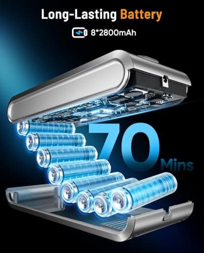 Cordless Vacuum Cleaner, 55KPA 70Min 650W Motor Powerful Vacuum Cleaners for Home, Self-Stand Cordless Stick Vacuum Rechargeable Anti-Tangle/LED Screen/1.8L Cup for Home Pet Hair/Carpet/Hardwood Floor view 2