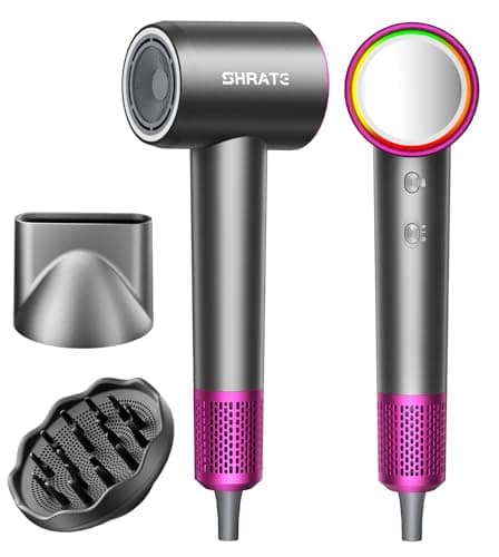 SHRATE Professional High Speed Ionic Hair Dryer | Ultra-Fast Drying | 500 Million Negative Ions | Low Noise | 160000 RPM | Compact Blow Dryer with Magnetic Diffuser for Faster Drying All Hair Types — image 1