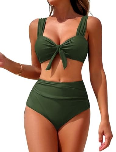 ZAFUL High Waisted Bikini Sets for Women Swim Suits 2026 Tummy Control Ruched Bikini Two Piece Bathing Suit Swimwear — image 1