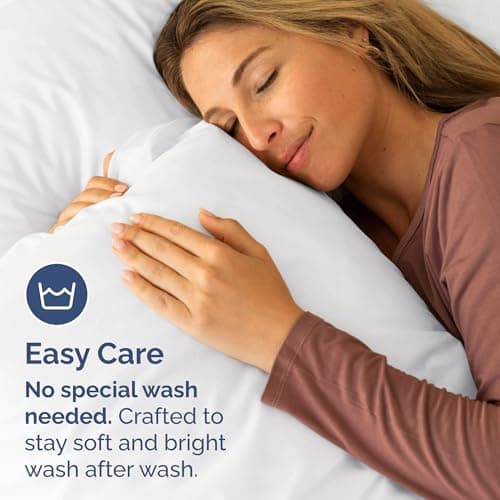 Queen Pillow Cases Set of 2 - Ultra Soft Hotel Quality Pillowcase Covers - Comfy, Cozy & Wrinkle Free - Shrinkage, Stain and Fade Resistant - Machine Washable Pillow Protectors - 2 Piece Set - White view 5