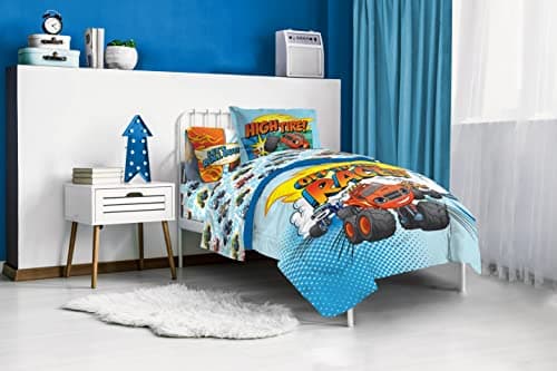 Jay Franco Blaze and The Monster Machines Off to The Races 5 Piece Twin Size Bed Set - Includes Comforter & Sheet Set - Super Soft Fade Resistant Microfiber (Official Blaze Products) view 2