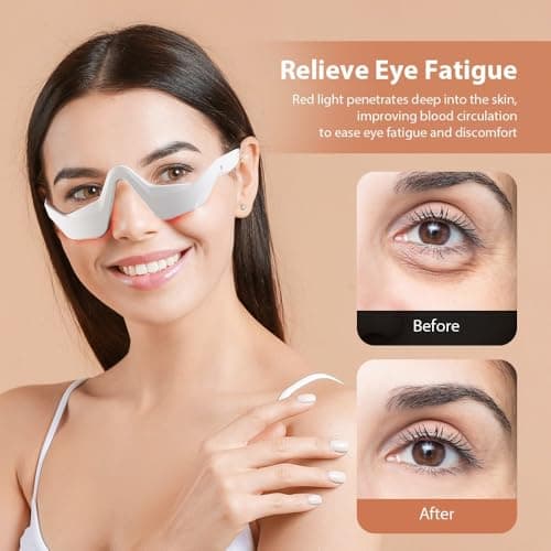 Red Light & Microcurrent Eye Massager – 3D Contour Under-Eye Device for Dark Circles, Puffiness, Fine Lines & Wrinkles – Rechargeable Anti-Aging Eye Therapy Glasses view 3