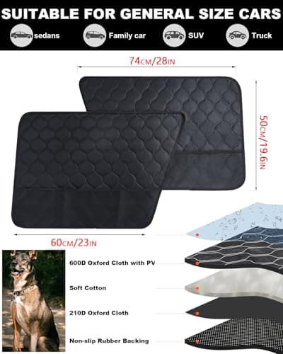 ThermoHalo 2PCS Car Door Protector for Dogs - Waterproof Pet Car Door Cover with Scratch Protection, Universal Fit for All Vehicles (L) view 5