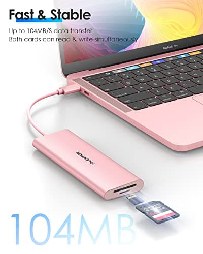 LENTION 7-in-1 USB C Multiport Hub with 4K HDMI, 100W PD, 3 USB 3.0 Ports, SD/MicroSD Card Reader Compatible MacBook Pro/Air 2016-2025 (CB-C36B, Rose Gold) view 5