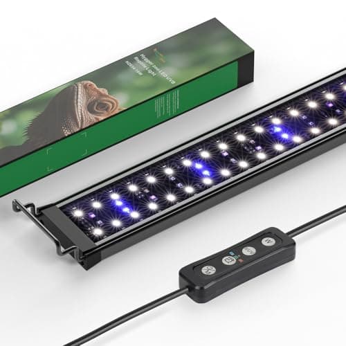 Hygger Zoo 16W LED UVB Light for Reptiles Terrarium Light Extendable Reptile Tank Light with Controller ＆Dimming and 5 UVI Modes Full Spectrum Brilliant White Blue Red Lights for Bearded Dragon, Gecko — image 1