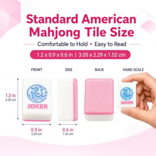 American Mahjong Tile Set, 1.2 in 166 Pink Mini Travel Mahjong Complete Set view 2
