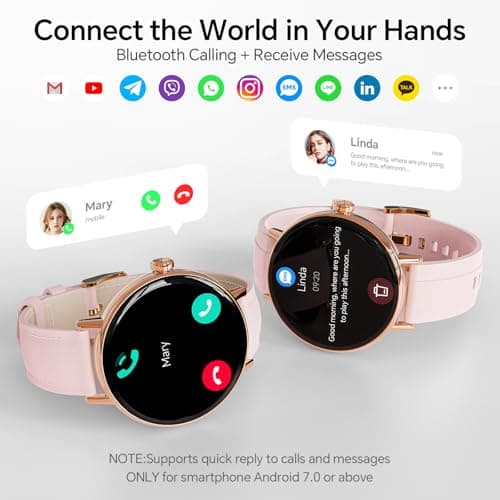 Smart Watch for Women,1.57" Touch Screen Smartwatch for iPhone& Samsung& Android,Answer/Make Call,Fitness Tracker with Heart Rate/SpO2/Sleep Monitor,IP68 Waterproof,110+ Sports Mode,2 Bands view 2