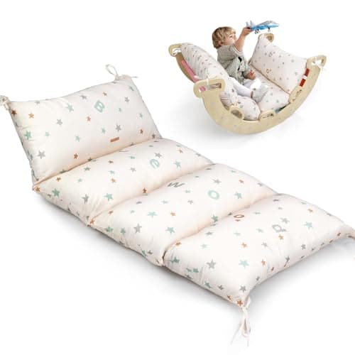 BlueWood Cushion for Climbing Arch, Montessori Philosophy Soft and Non-Slip Pillow for Kids, Pikler Cushion for Reading, Playing, Games, Parties (Pearl)