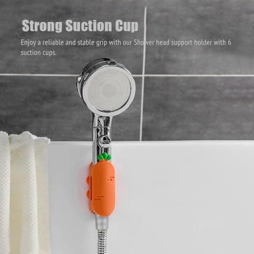4 Pack Vacuum Suction Cup Shower Head Holders, Silicone Strong Suction & Waterproof Showerhead Holder, Bathroom Handheld Shower Holder, Removable Wall Mounted Suction Bracket view 2