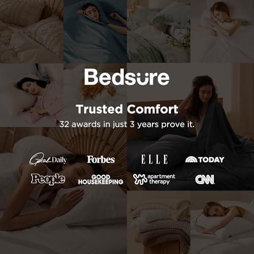 Bedsure California King Sheet Sets - 4 Pieces Soft Cal King Sheets - Breathable & Cooling - Hotel Luxury - Easy Care Polyester Microfiber Bedding for Women, Men, Dark Grey view 6