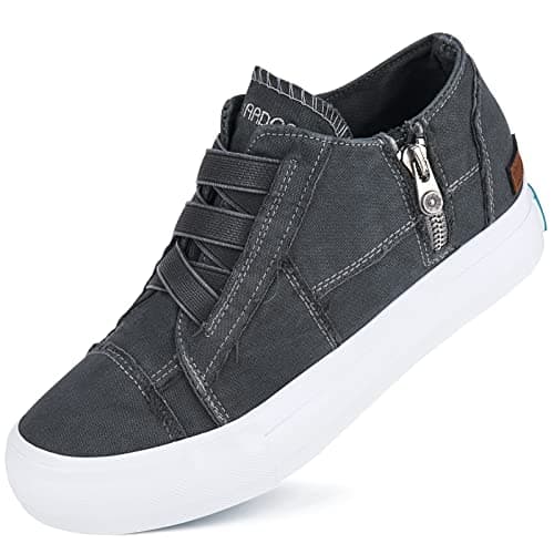 JENN ARDOR Wedge Sneakers for Women Fashion Canvas Shoes Casual Platform Hidden Heel Womens Slip On Sneaker Non Slip Side Zipper — image 1