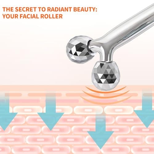 Metal Facial Roller Massager, 3D Cooling Face Massage Tool for Reduce Puffiness, Remove Eye Wrinkles, Face Lifting, Increase Firmness, Anti-Aging, Skin Tightening view 5