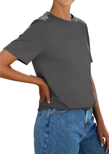PRETTYGARDEN Womens Short Sleeve Tops Summer 2026 Casual Crewneck Cotton Basic Tee Shirts Fashion Clothing Spring Outfits view 3