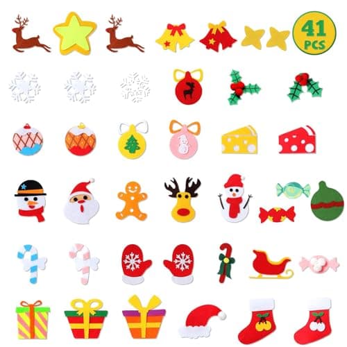 TOBEHIGHER Felt Christmas Tree for Toddlers, 41Pcs DIY 3D Wall Xmas Tree view 6