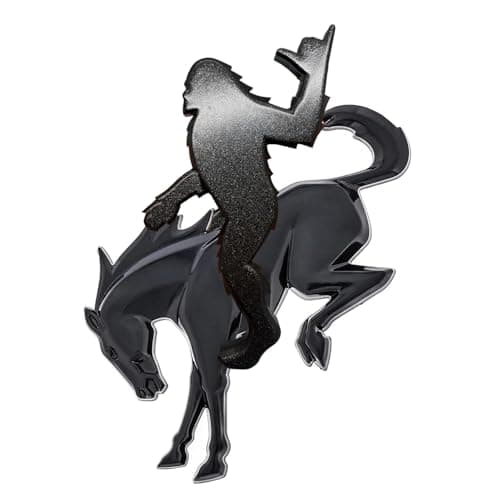 Add-A-Saquatch to Your Bronco,3D Tailgate Emblem Overlay for SUV - Universal Fit 3"x4" Raised Design, Black Automotive Decor with Tape (Riding Horse Set - A, Black) view 5