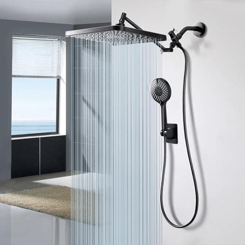 Starry Sky 12.2" Rain Shower Head with Handheld Spray Combo, High Pressure Rainfall Shower Head, Height Adjustable Dual Shower Head, Luxury Waterfall Showerhead Bathroom | Air-in Tech