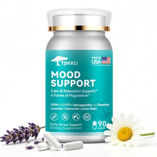 TJIKKO Magnesium Complex 250mg for Sleep Support– 90 Capsules | Glycinate, Citrate, Oxide & Taurate with GABA, 5-HTP, L-Theanine & Ashwagandha – Melatonin-Free Calm & Relaxation — image 1
