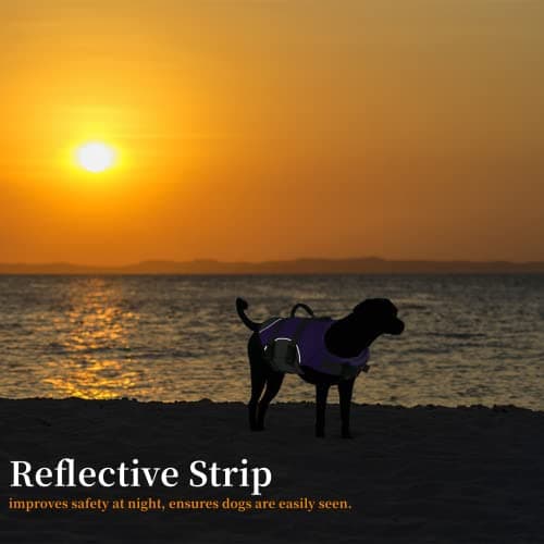 Mklhgty Dog Life Jacket, Reflective Adjustable Dog Life Vest with Rescue Handle for Swimming and Boating, Ripstop Pet Safety Life Preserver for Small, Medium and Large Dogs view 4