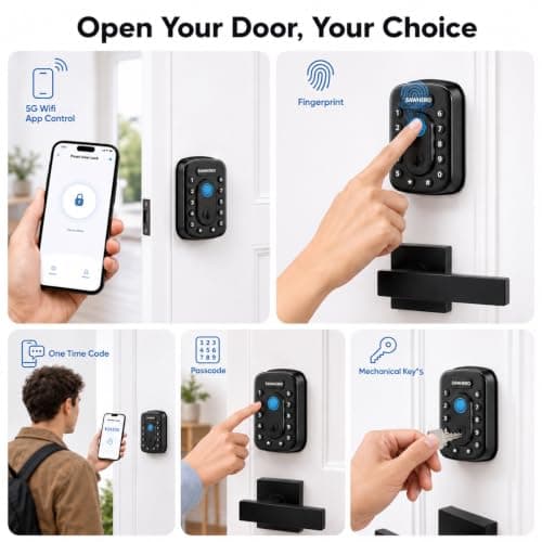 Keyless Entry Door Lock, Smart Deadbolt for Front Door, Fingerprint view 2