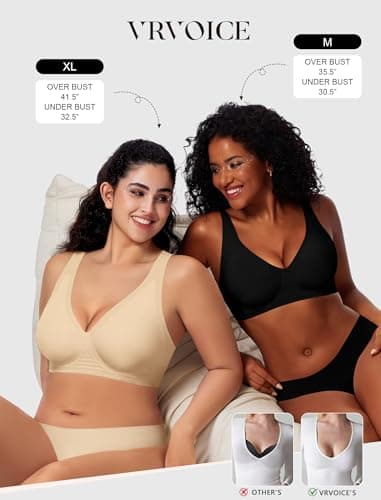 Deep V Wireless Jelly Bras for Women Push Up Bralette Seamless No Underwire Support T-Shirt Comfort Plunge Full Coverage view 4