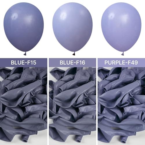 PartyWoo Dusty Blue Balloons 100pcs Different Sizes Pack of 18 12 10 5 Inch Boho Dusty Purple Muted Lavender Balloon Arch Kit for Baby Shower Anniversary Graduation Birthday Party Decorations Blue-F16 view 6