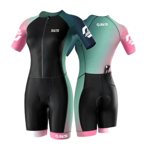 SLS3 Triathlon Suits Women - Elite Aero Sleeved Trisuit for Swim Bike Run | Quick-Dry Breathable Tri Suit Women with Italian Chamois Pad, Aero Short Sleeves, Pockets & Compression for All Distances — image 1