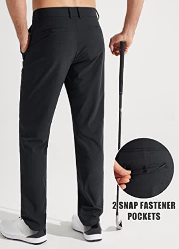 Libin Mens Golf Pants Stretch Work Dress Pants 30"/32"/34" Quick Dry Lightweight Casual Comfy Trousers with Pockets view 4