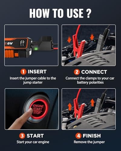 Jump Starter A9 12V 4000A UltraSafe Portable Jumper Starter Orange view 3