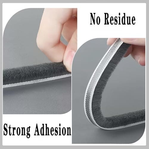 WEZKYLCG 40FT Weather Stripping Door Seal, Self-Adhesive Window Insulation for Winter, Door Frame Gap Filler Sealing Strip, Soundproofing, Dustproof (Gray, 0.35'' Wide X 0.35'' Thick) view 5