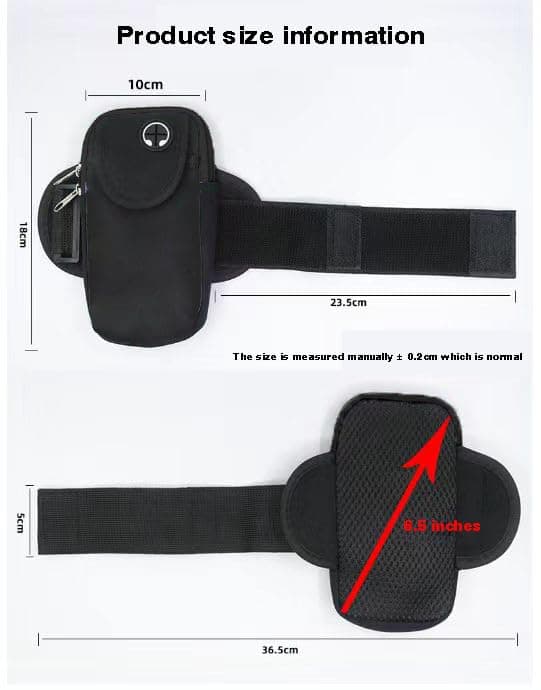 New Sports Music Mobile Running/Waterproof Wrist Bag arm Bag for Men and Women Mobile arm Strap, Suitable for iPhone and Android, Use for Running, Walking, Hiking & Biking (Black) view 4