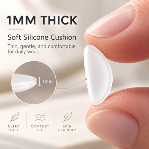 Clear Silicone Nose Pads for Glasses Anti Slip,20Pack Eyeglass Nose Pads | ultra-thin eye glasses nose pads non slip,comfotr glasses nose grips non slip,silicone nose pads for eyeglasses sunglasses view 2